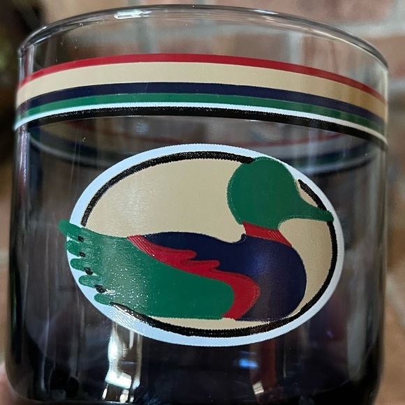 Vtg Anchor Hocking Blue Mallard Duck Tumblers Glasses Set of 4 - Picture 6 of 6